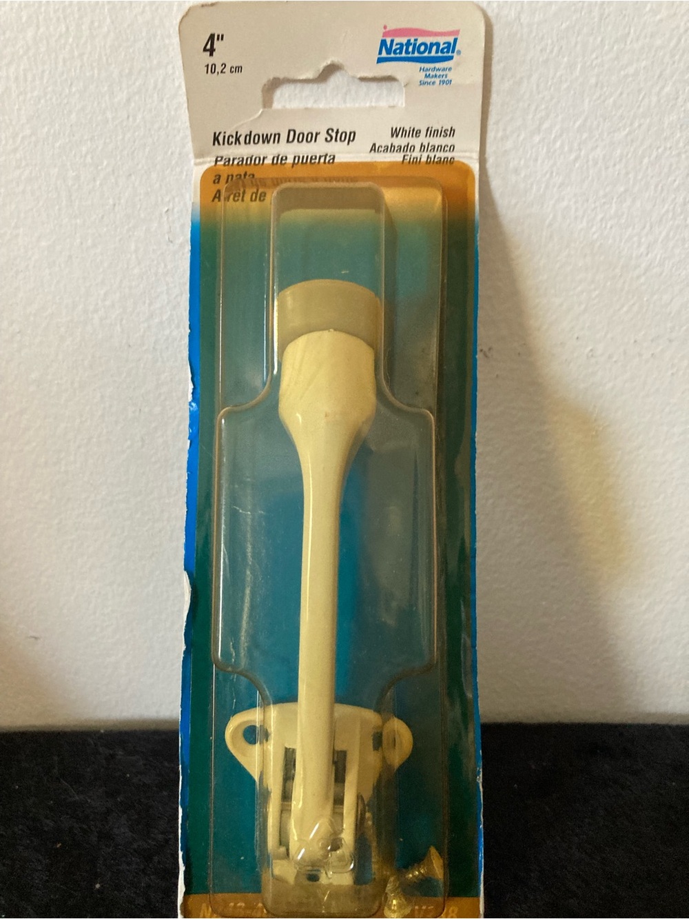 White 4" Kickdown Door Stop - Durable National Home Hardware